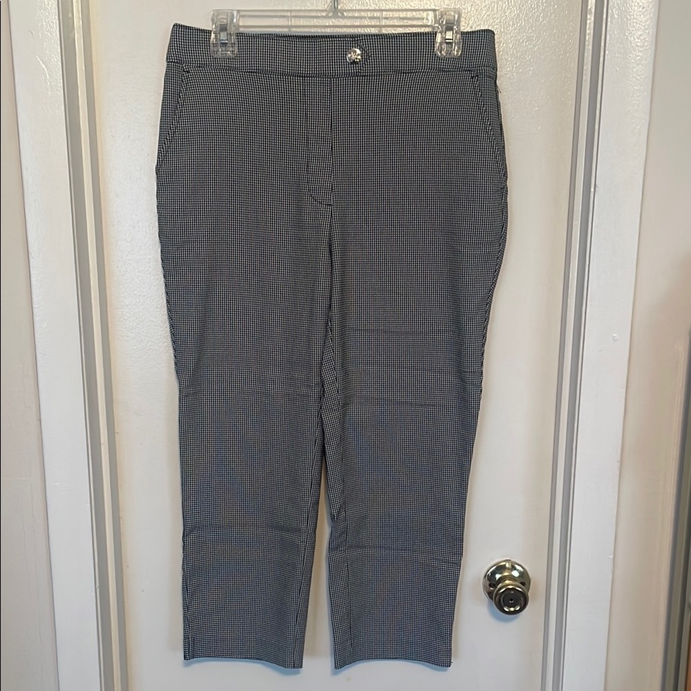 Rafaella Women’s Checkered Cropped Dress Pants (Size 10)
